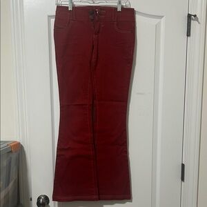 Mossimo Supply Co. Women's Wide Leg Jeans in deep red/ dark burnt orange color